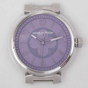 Louis Vuitton 41.5mm Stainless Steel and Lilac Swiss Quartz Tambour Watch Face